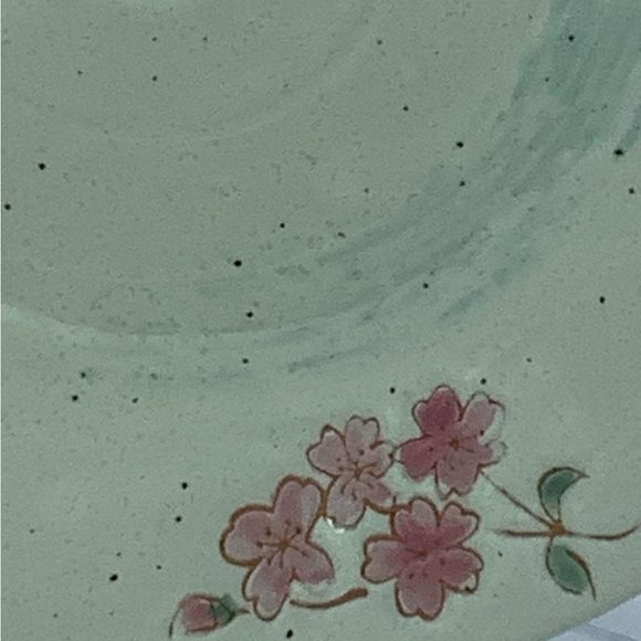 Pink Blossom 8 1/2” Speckled Pottery Plate - Picture 7 of 10